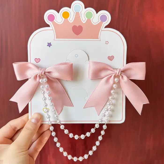 1 accessoire pour cheveux avec nœud en perles – pince à cheveux, épingle à cheveux et chaîne, adapté