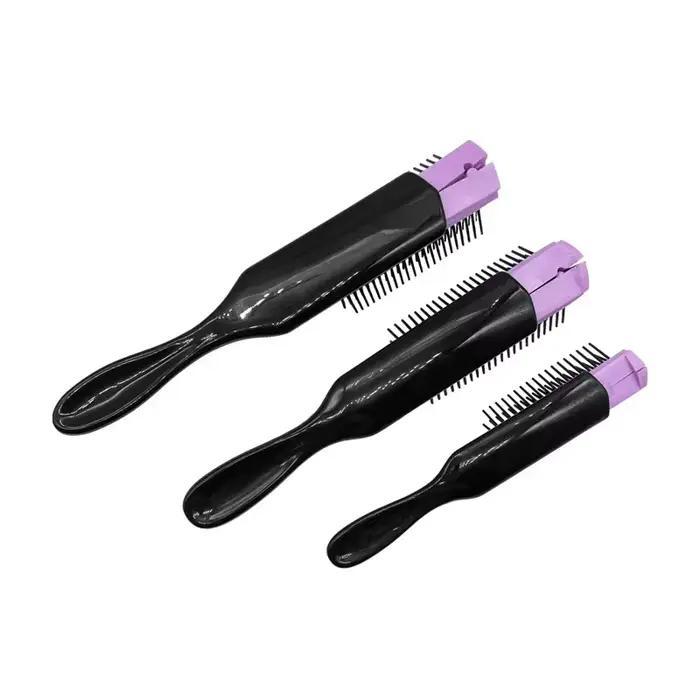 Brosse démêlante Denman à 9 rangs pour massage du cuir chevelu, utilisation sur cheveux mouillés - B
