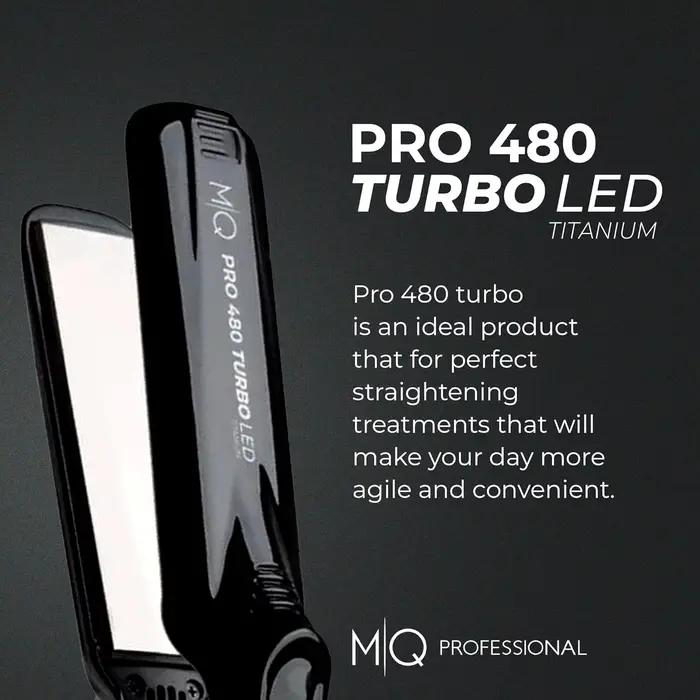 Fer à lisser professionnel MQ en titane plat Bivolt 480 ° Conception anatomique F Turbo, ultra-lisse