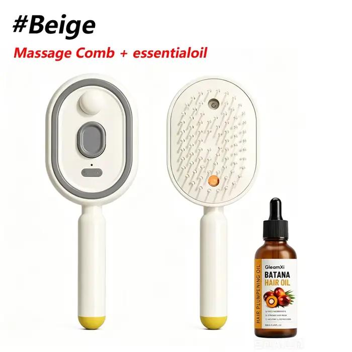 Brosse à cheveux électrique pulvérisatrice et massante, brosse à cheveux électrique à vapeur pour so