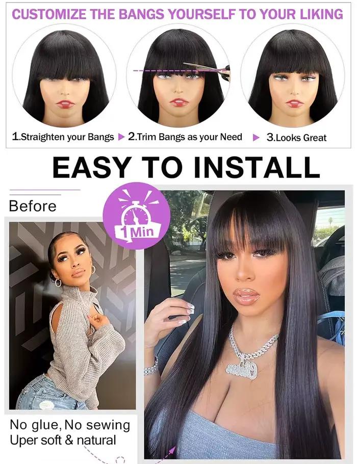 Perruque synthétique 26 pouces la plus vendue pour cheveux longs et raides, idéale pour le cosplay d