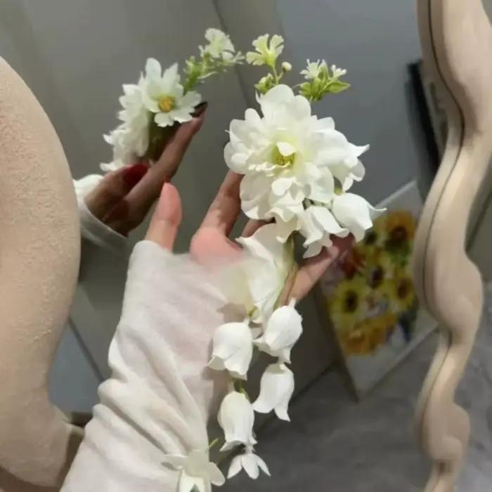Épingle à cheveux à pampilles et fleurs de style féerique, coiffe de style ancien, accessoires capil