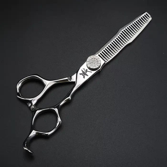 Ciseaux à cheveux artisanaux CNC 6 pouces, ciseaux de coupe et d'amincissement en acier japonais 440