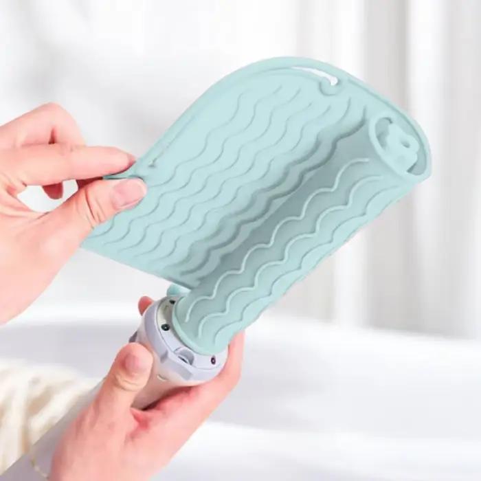 Tapis en silicone antidérapant et portable résistant à la chaleur pour outils de coiffure, fer à lis