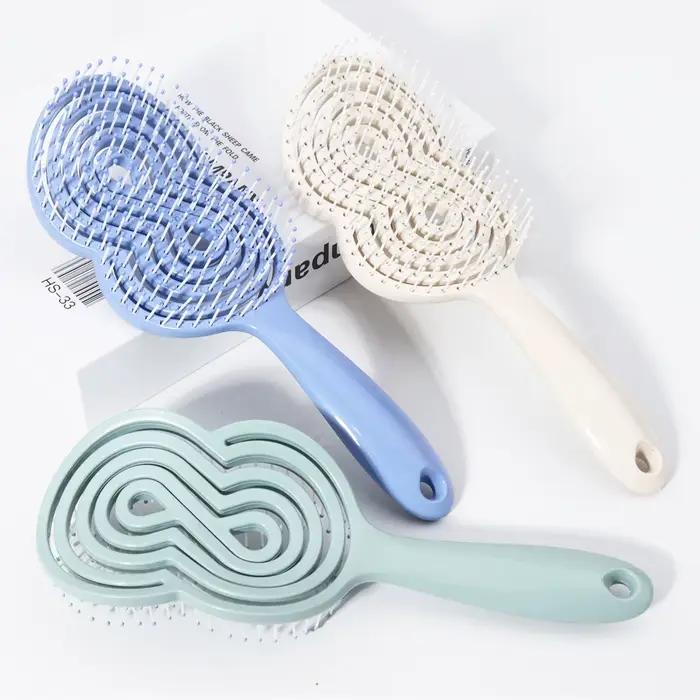 1 morceau de brosse à cheveux peigne creux avancé-anti-statique, conception creuse facile à peigner 