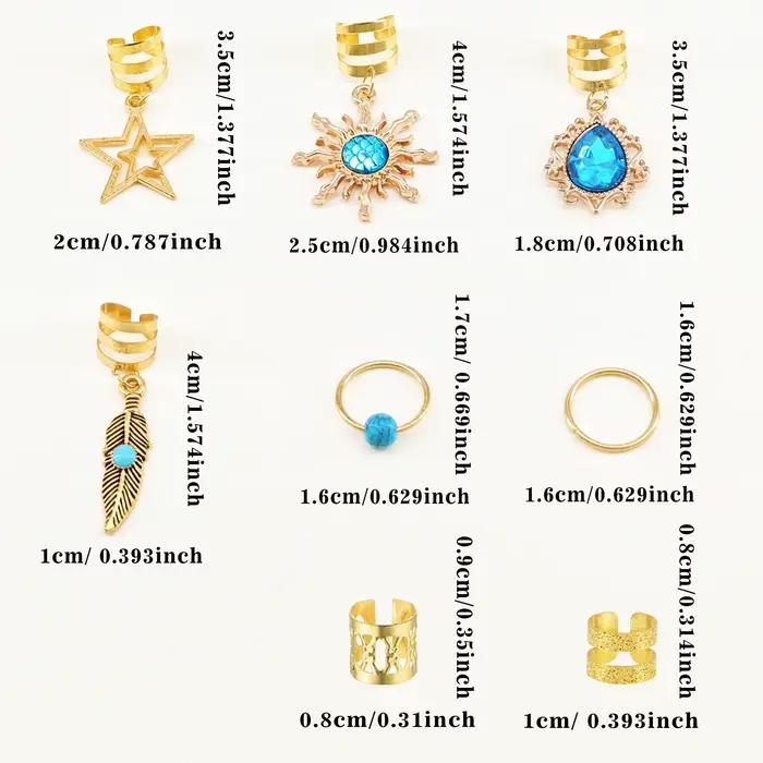 46 pièces pendentif Turquoise Dreadlock tresse cheveux perle anneaux de cheveux Style Hippie accesso