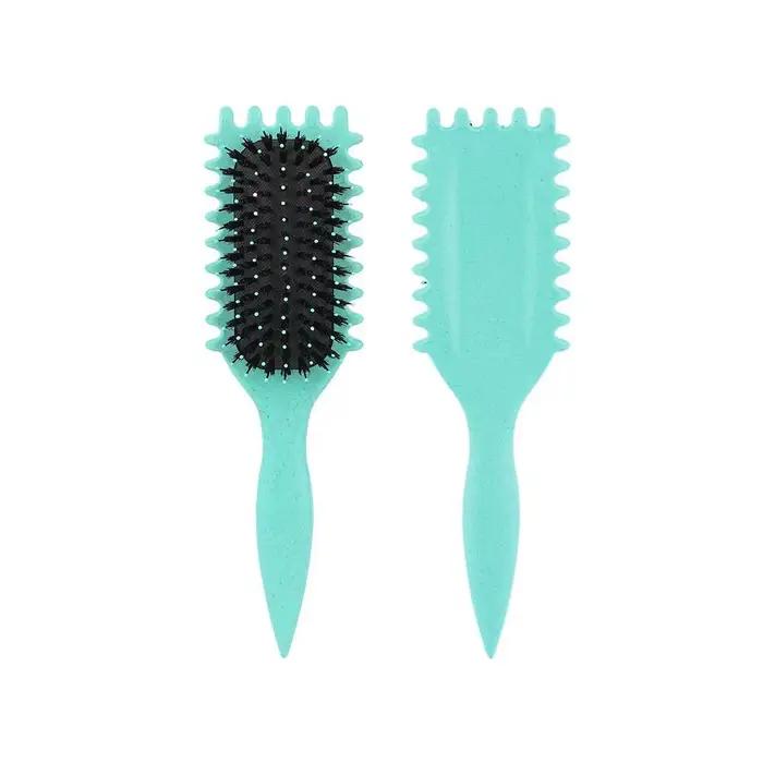 Brosse démêlante et coiffante sans douleur, peigne à queue de rat incurvé anti-rayures à poils doux,
