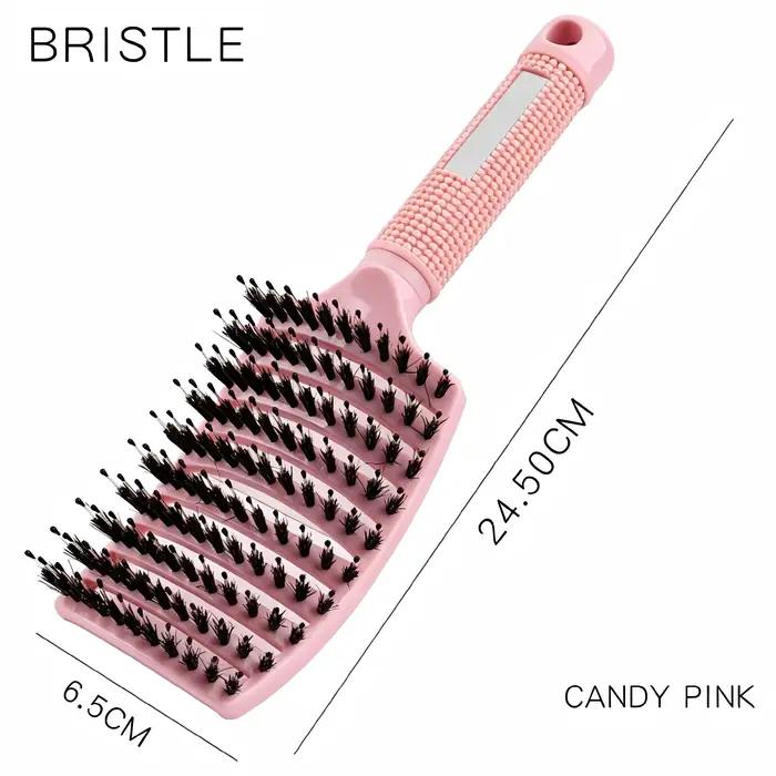 Brosse à cheveux démêlante à picots en nylon et poils de sanglier, séchage rapide, anti-frisottis, p