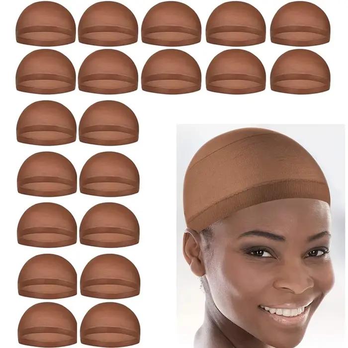 Bonnet de perruque rouge brun, élastique, respirant, invisible, parfait pour un usage professionnel,