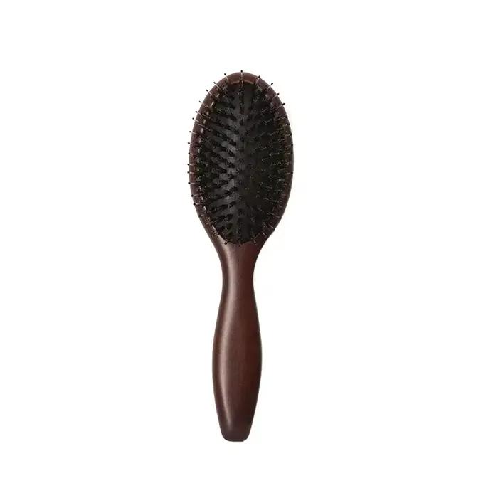 Brosse à poils de sanglier en bois, brosse à cheveux naturels, sèche et humide, peignes démêlants en