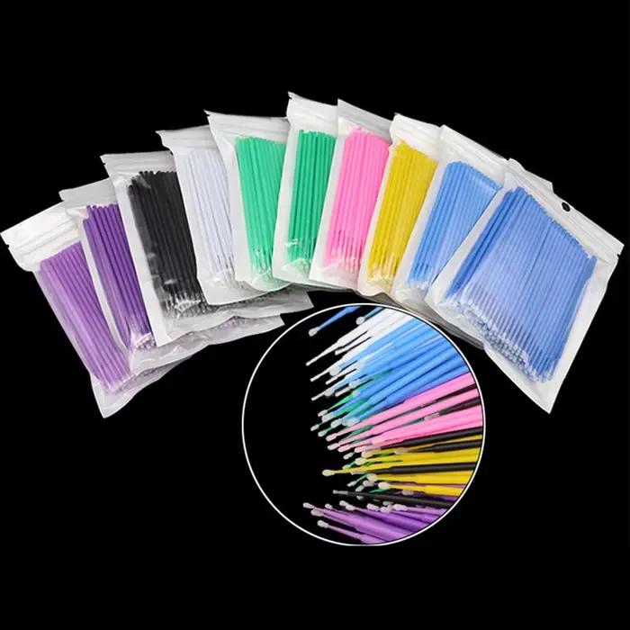 Brosse de nettoyage de cils, 100 pièces, Extension de cils, Micro coton-tige, microbrosse pour cils 