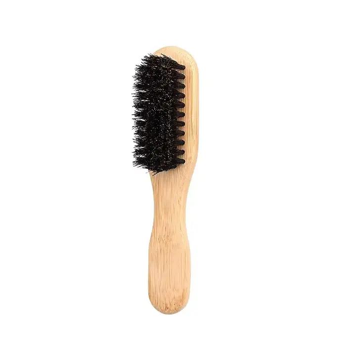 Brosse à cheveux en poils de sanglier pour chignon élégant en queue de cheval et lissage des poils d