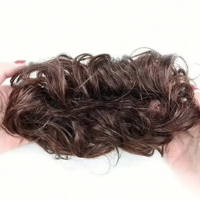 1 pièce postiche chignon en soie artificielle, anneau de cheveux pour créer une coiffure chignon, ac