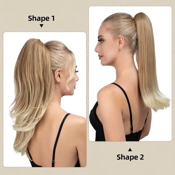 Pince à griffe synthétique en queue de cheval Extensions de cheveux postiche longue soyeuse droite f