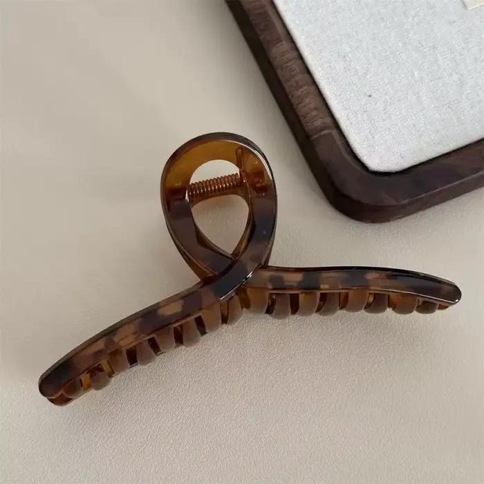 Accessoires de cheveux à grande pince de haute qualité imprimé léopard rétro pour femmes