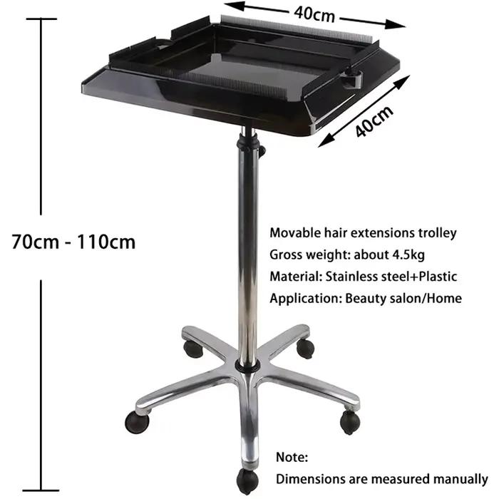 Plateau d'organisation intelligent pour coiffure, vente en gros, mobile et pliable, en acier inoxyda