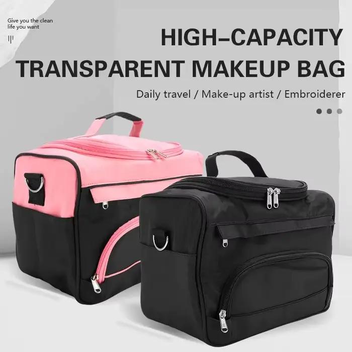 Sac de maquillage professionnel, mallette de rangement pour outils de tatouage d'ongles de Salon, or