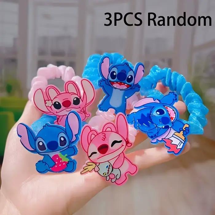 3/5/10 pièces Cercle de cheveux pour filles motif ange ‌ Lilo & Stitch ‌   Élastique à cheveux en fo