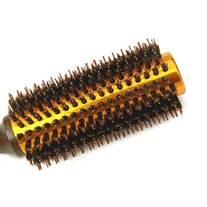 Brosse ronde en poils de sanglier naturels