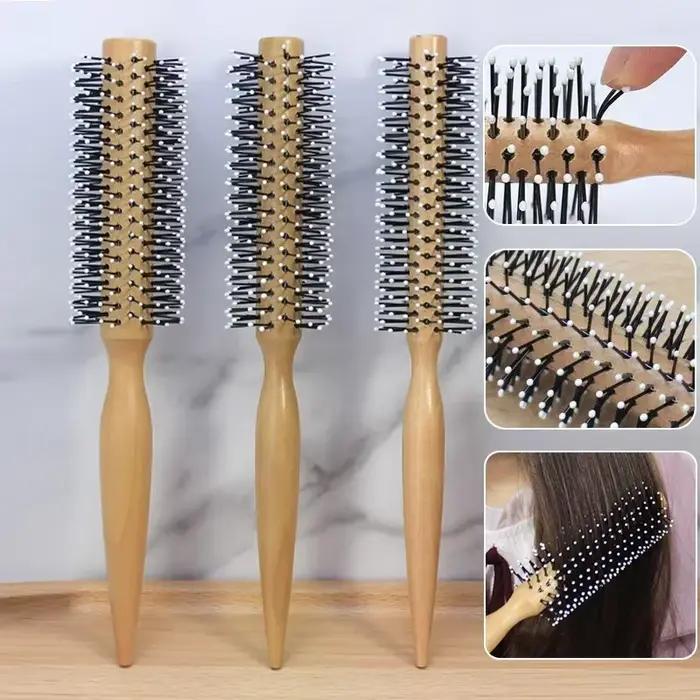 Mini brosse à cheveux ronde en Nylon