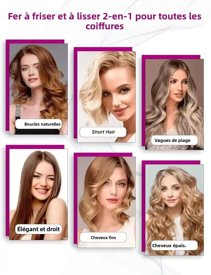 Combo lisseur et sèche-cheveux 2 en 1