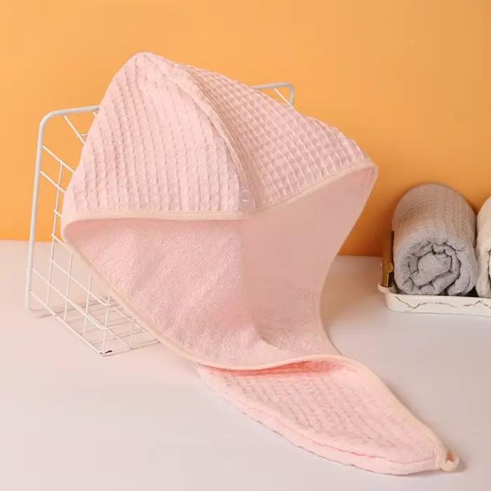 Bonnet de Douche en Coton Pur à Double Couche
