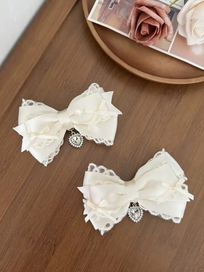 Pince à cheveux en dentelle à deux pièces pour femmes