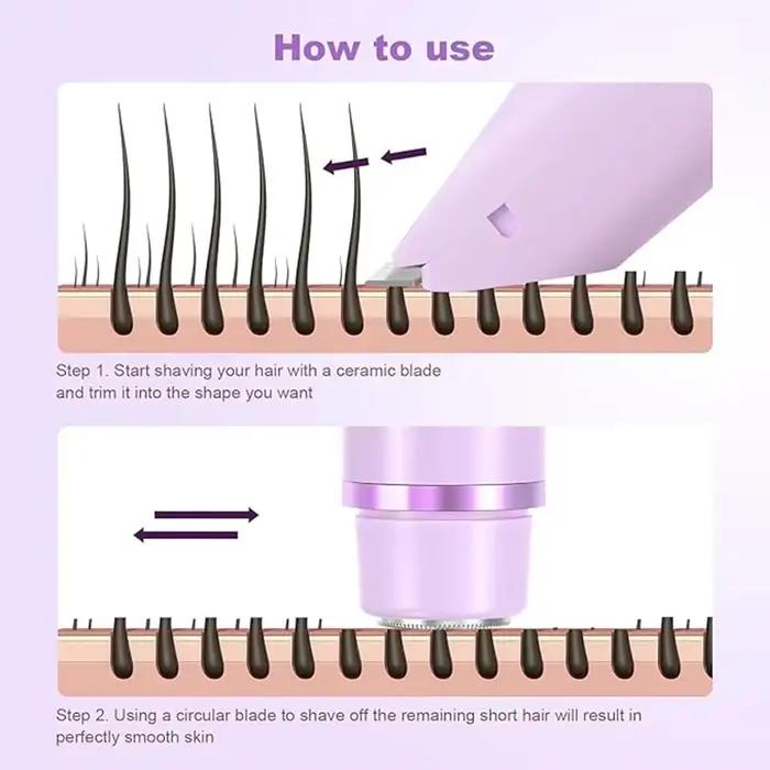 Rasoir électrique pour femme à double tête