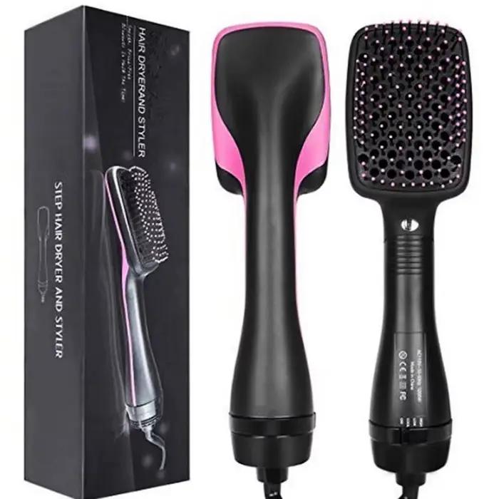 Sèche-cheveux brosse à Air chaud Styler et volumateur lisseur de cheveux bigoudi peigne rouleau une étape électrique Ion