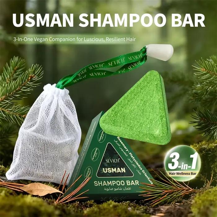 120g Usman herbe & Platycladus shampooing savon renforcer la croissance des racines des cheveux