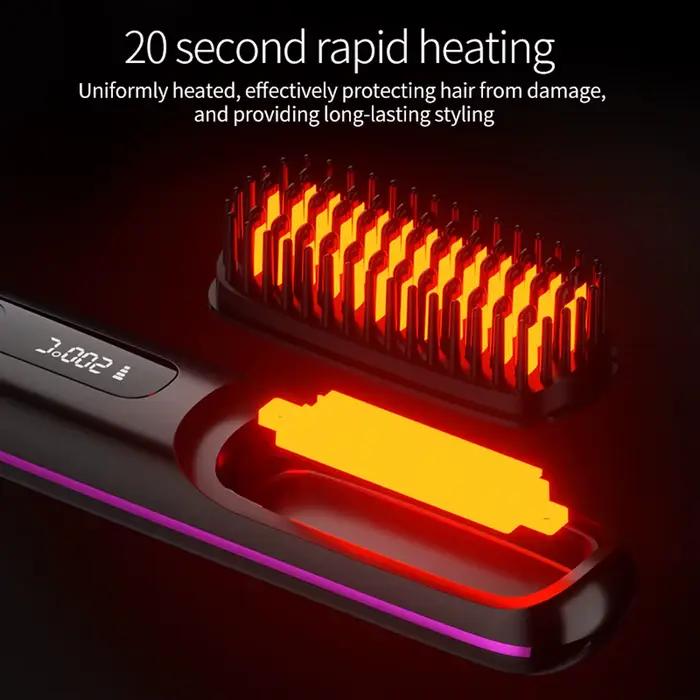 Brosse à lisser les cheveux sans fil