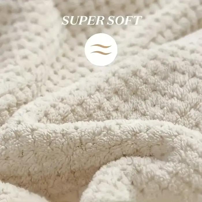 Grande serviette de séchage de cheveux absorbante à l'eau de couleur unie