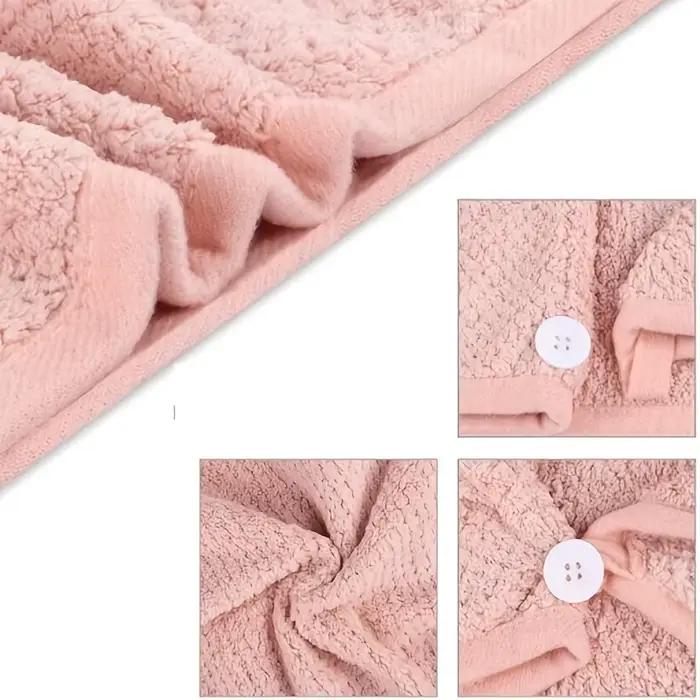 Serviette de séchage des cheveux en microcarence avec bouton