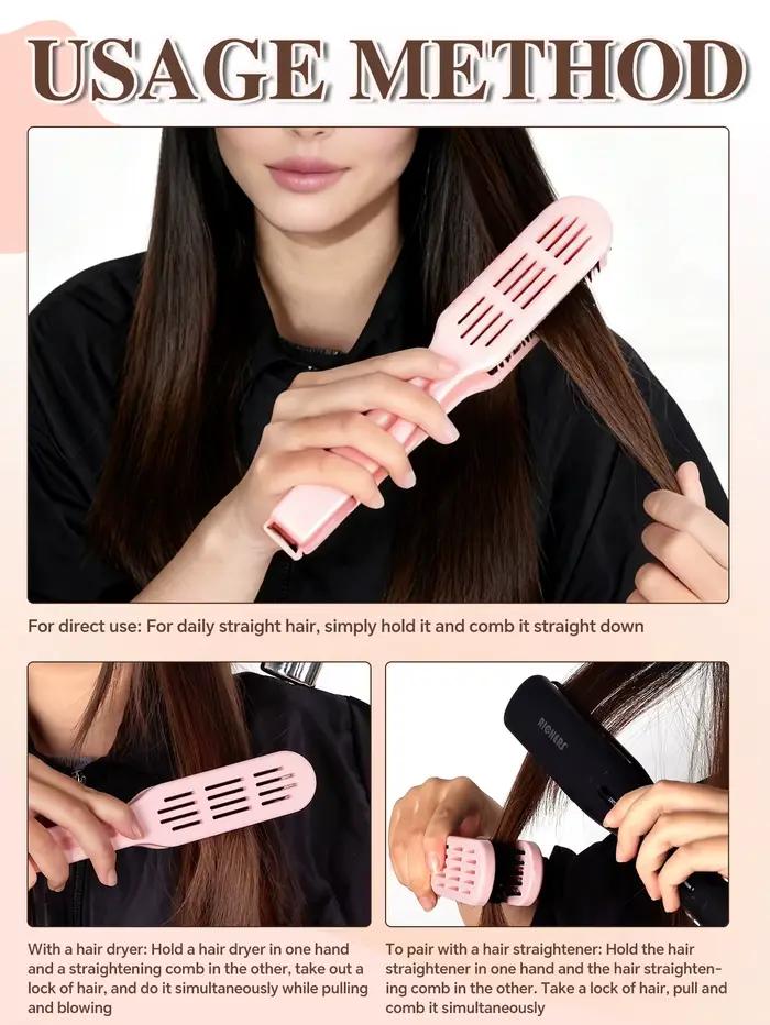 Brosse chaude et lisseur de cheveux 2 en 1