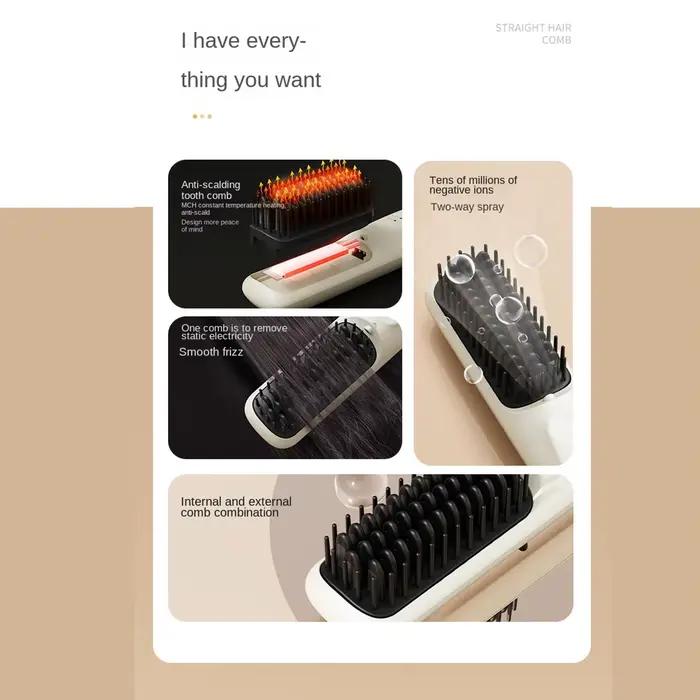 Brosse lissante chauffante 5 modes à ions négatifs