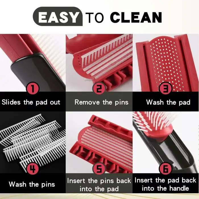Brosse démêlante Denman à 9 rangs pour massage du cuir chevelu