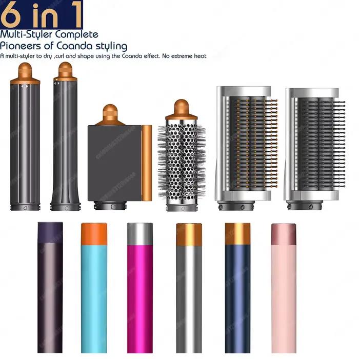 Professionnel 6IN1 Multi Hair Styler sèche-cheveux 1300W lisseur de cheveux friser baril brosse