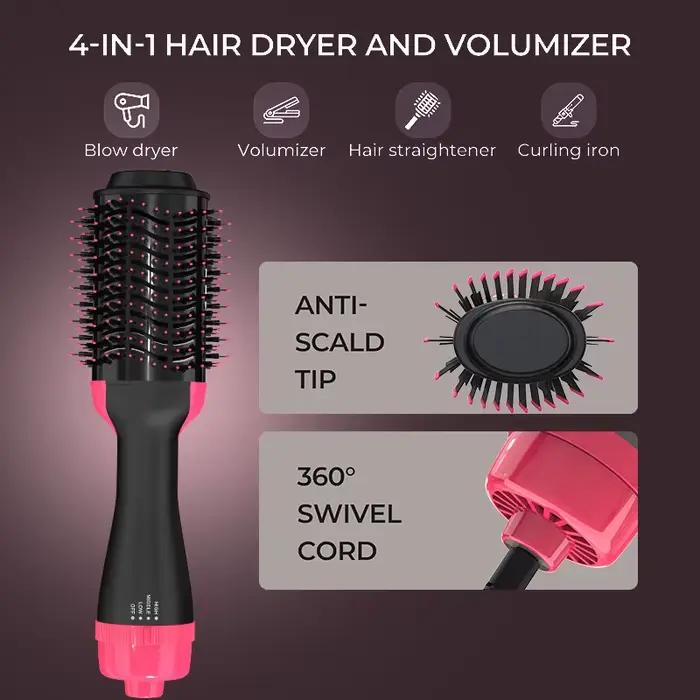 LISAPRO 2 en 1 une étape sèche-cheveux et volumateur lisseur brosse à Air chaud bigoudi beauté et santé coiffage