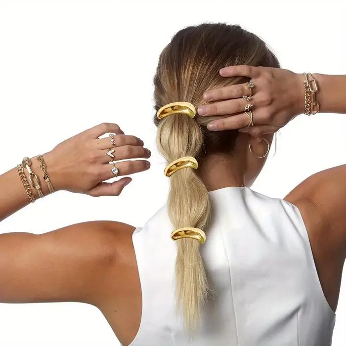 Attaches de cheveux en métal doré pour femmes