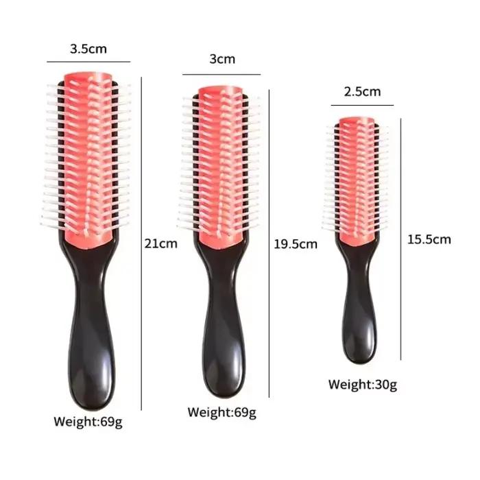Brosse démêlante Denman à 9 rangs pour massage du cuir chevelu