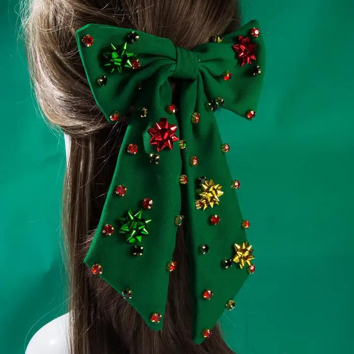 Barrette à cheveux avec perles de noël