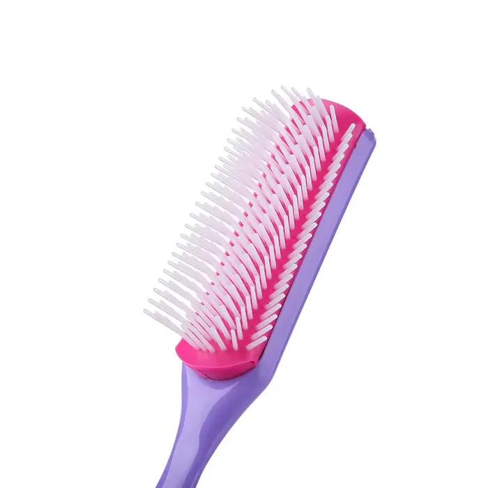 Brosse à cheveux lisse et bouclée à 9 rangées