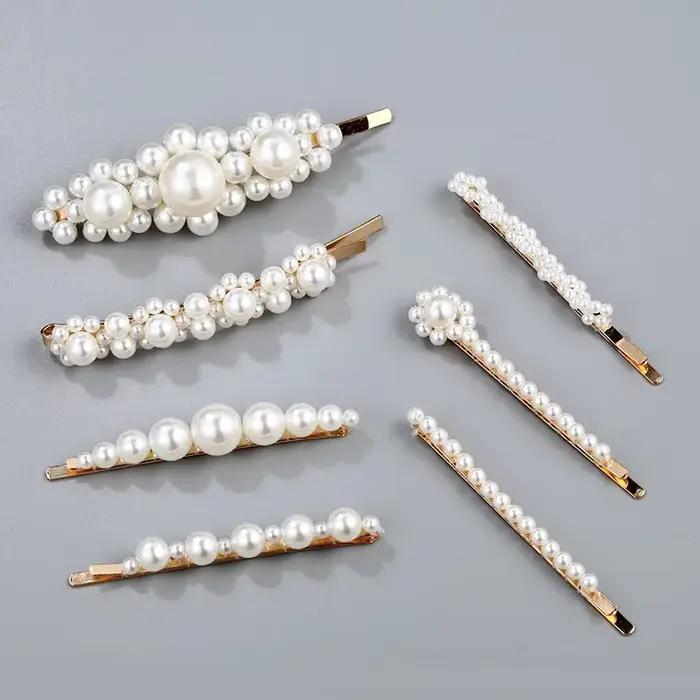 1 ensemble de pinces à cheveux en perles faites à la main pour femmes