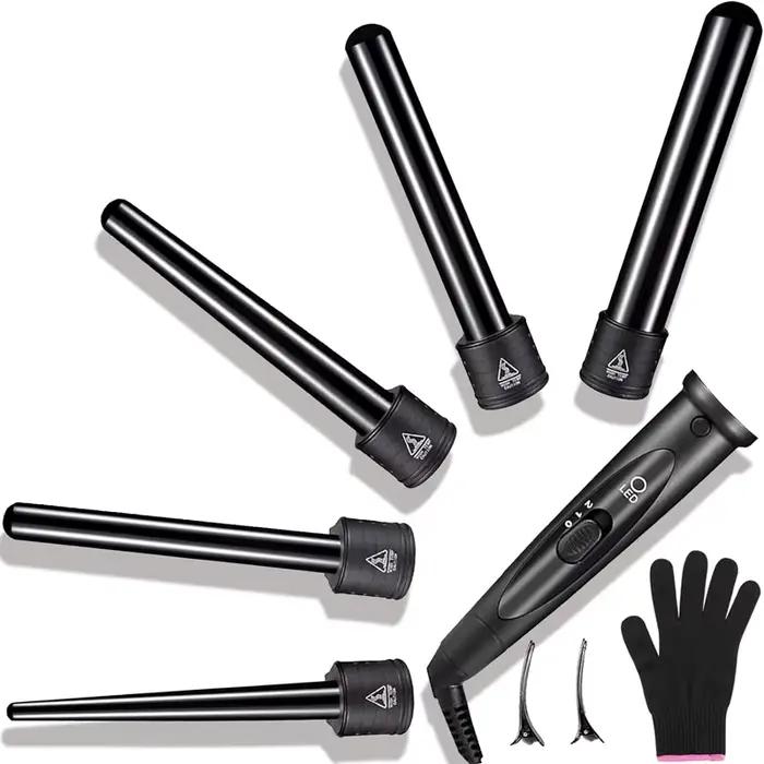 Fer à friser rotatif multifonction 5 en 1, chauffage PTC, outil de friser interchangeable, chauffage rapide du baril en céramique