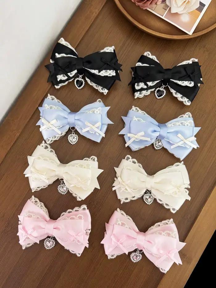 Pince à cheveux en dentelle à deux pièces pour femmes