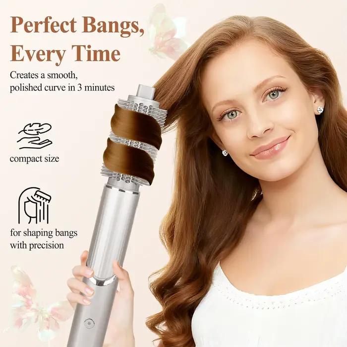 Brosse ronde volumisante améliorée avec embout flexible et poils optimisés pour des cheveux lisses - Outil de coiffure