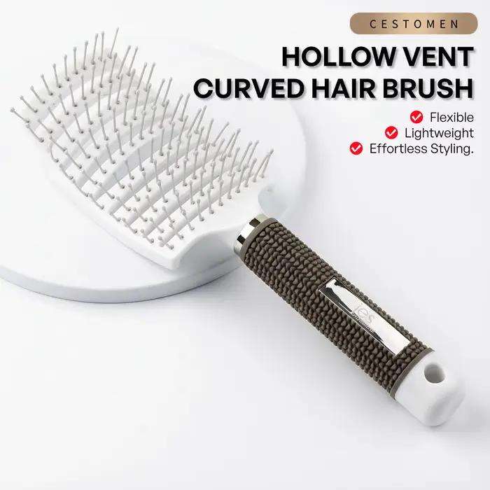 1 pièce Brosse à cheveux professionnelle incurvée à trous d'aération pour le séchage à la bougie