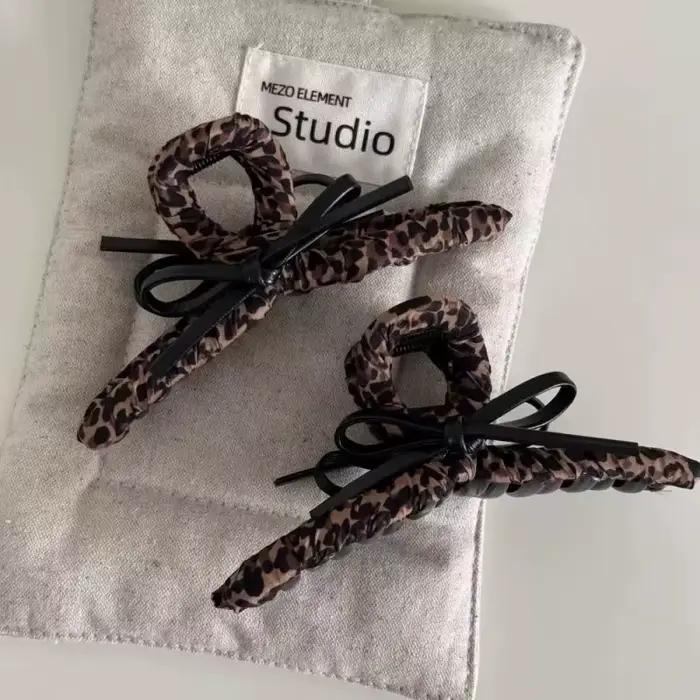 Accessoires de cheveux à grande pince de haute qualité imprimé léopard rétro pour femmes