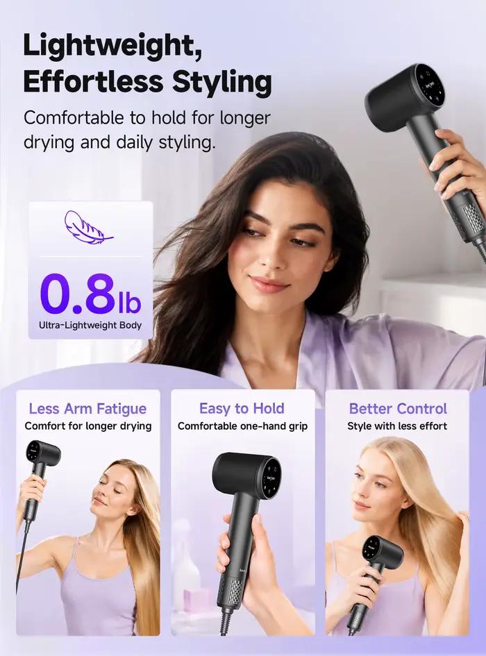 Sèche-cheveux haute vitesse 600 millions d'ions négatifs soins capillaires 110000 tr/min séchage rapide 220V (avec