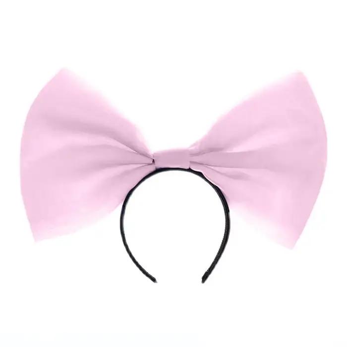 Bandeaux à gros nœud rose noir pour femmes et filles
